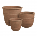 Lillepott 3 tk 35x35x30 cm pruun terrakota