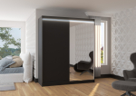 Liugustega Riidekapp VIKI 180 180x215x58 cm Must