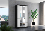 Liugustega Riidekapp KSAWER 100 100x58x200 cm Must