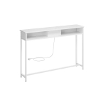 Kitsas konsoollaud AC USB valge 25 cm 2 riiulit