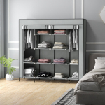 Riidest riidekapp 166 &times; 42,5 cm tumehall 4 sahtliga