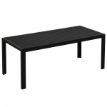 Alumiiniumist aialaud 190 x 85 cm must pol&uuml;wood lauaplaat