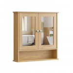 Vannitoakapp peegliga 56x58x13 cm pruun