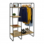 Riidepuu 150 x 100 x 41 cm must metallist 4 riiulit