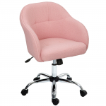 Kontoritool 56x61x76-86 cm roosa teddy fliis ja rattad