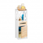 Vannitoakapp 89 x 31,5 x 24,5 cm valge bambusuks