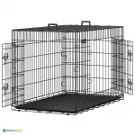 Koera puur XXXL 122 x 81 x 76 cm must kahe uksega