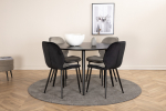 S&ouml;&ouml;gilaua komplekt 115 cm 4 samettooliga metall