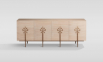 Sahtlitega kummut Stilig 180 x 76 x 40 kuldne Art Deco
