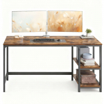 Arvutilaud 140.5 x 60.5 x 76.3 cm pruun-must teras
