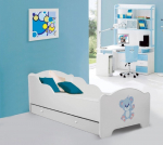 Voodi AMADIS BLUE BEAR 88x63x164 cm Valge