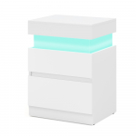 &Ouml;&ouml;kapp 35 x 40 x 55 cm valge LED pistikud ja 2 sahtlit