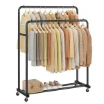 Riidepuu 110 &times; 46,5 &times; 155,5 cm tindimust teras