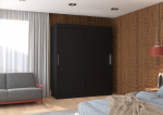 Liugustega riidekapp LINCOLN 180 180x215x58 cm Must