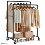 Riidestange ratastel 100 x 146/162 x 59 cm must 110 kg