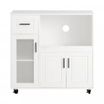 Mikrolaineahjukapp ratastega valge 89 &times; 40 &times; 89 cm