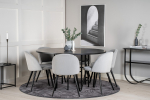 S&ouml;&ouml;gilaua komplekt Copenhagen l&auml;bim&otilde;&otilde;t 140 cm must Velvet toolid