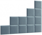 Polsterdatud seinapaneel Quadratta 200x160 40x40 cm Sinine