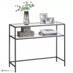 Konsoollaud 100 x 35 x 80 cm must metallraam ja klaas