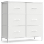 Kummut 76.7 &times; 30 &times; 73.7 cm valge MDF 6 sahtlit
