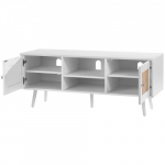 TV alus ustega 120x40x49 cm valge rotang