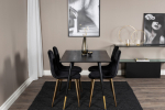 Dipp s&ouml;&ouml;gilaua komplekt 75&times;120&times;85 cm must samettoolidega