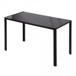 Klaasist s&ouml;&ouml;gilaud 120 x 60 cm must metalljalgadega