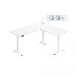 Elektriliselt reguleeritav laud 140x160 valge L-kujuline