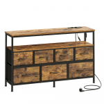 Pruun-must kummut 30 x 113,8 x 68,1 cm LED laadimisjaam