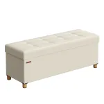 Hoiupink Ottoman 110 &times; 38 &times; 40 cm kreemvalge panipaigaga