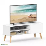 Valge TV alus 40 x 120 x 49 cm kuni 55" telerile