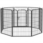 Metallist koera aedik 79 x 100 cm must 8 paneeli
