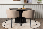 S&ouml;&ouml;gilaud ja toolikomplekt 110 cm must kangas rauast jalad