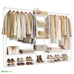 Suur avatud riidekapp 29x183x158.4 cm teras matt valge