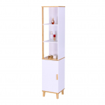 Vannitoakapp 169 x 33 x 31 cm valge MDF ja bambusjalad