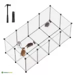 Koera puur 145 x 72 x 57 cm plastik valge aedik