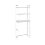Vannitoariiul 63x26x163 cm valge bambus 3 riiulit