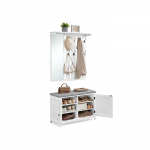 Esikupink peegliga komplekt valge 3-osaline 82 cm