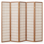 Ruumijagaja vahesein 175&times;220 cm pruun 5-osaline paravent