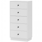 Kummut sahtlitega 47x29x95 cm valge 5 sahtlit melamiiniga