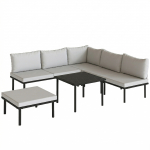 Lounge m&ouml;&ouml;blikomplekt helehall metall 6 osa