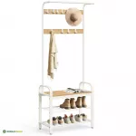 Metallist esikunagi 72 x 34 x 183 cm valge pingiga