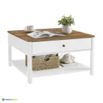 Diivanilaud sahtliga 80 x 80 x 45 cm pruun-valge