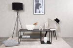 Staal diivanilaud must 50 x 120 cm 3 terasest pinda