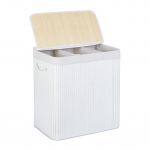 Suur valge pesukorv 62 x 62,5 x 42,5 cm bambus