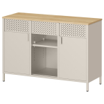 Hoiukapp 40 x 110 x 76 cm liivbeež terasraam ja riiulid