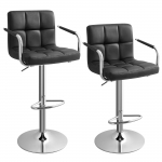 Baaritoolid 2 tk 48.5x52x92-114 cm Must