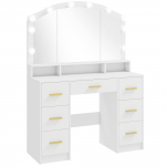 Tualettlaud vlalgustusega 110x40x150 cm Valge