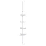 Metallist vannitoa riiul 26.7x35x80-323 cm valge teras