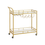Serveerimislaud ratastel 80x38x78 cm kuldne